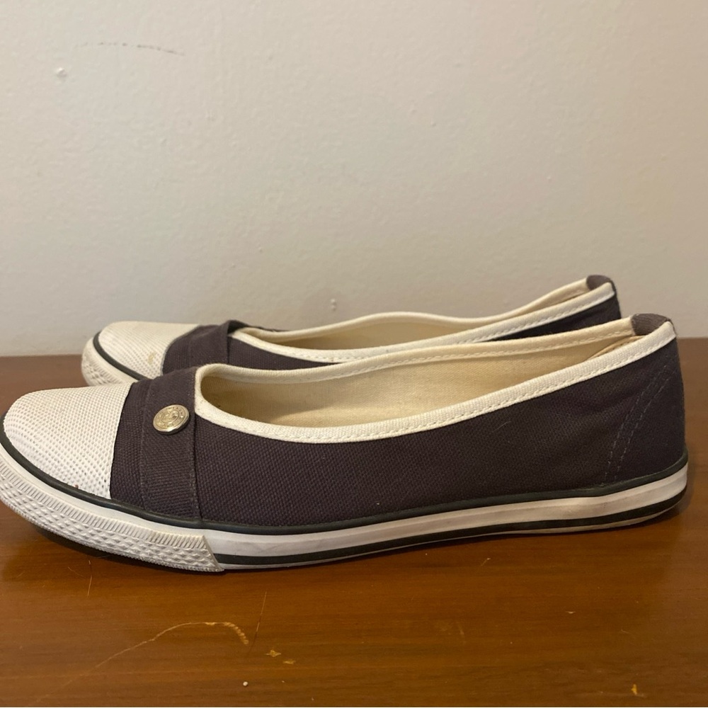 Longchamp Le Pilage Women's Grey and White Ballet Flat Shoes Women’s Size 6 - Picture 2 of 11